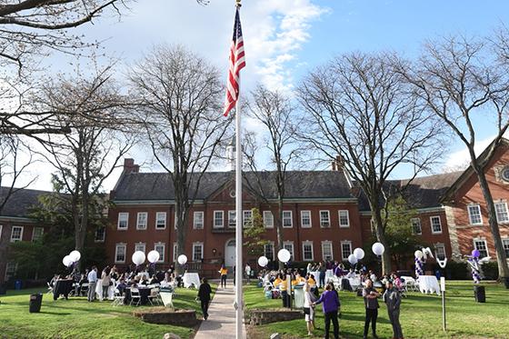 Photo of a graduation celebration on Chatham University's 足球波胆平台