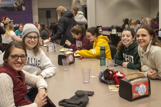 Photo of Chatham University students at moonlight breakfast