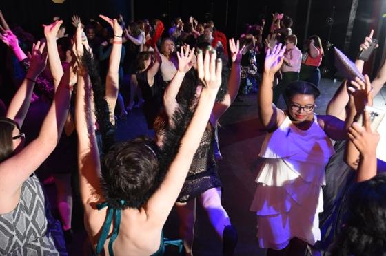 Photo of Chatham University students dancing at spring formal